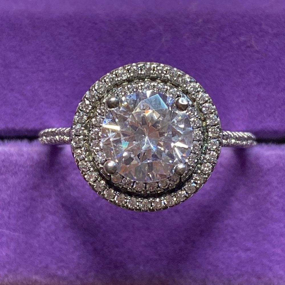 💛 Classic Sterling Silver CZ Halo Ring